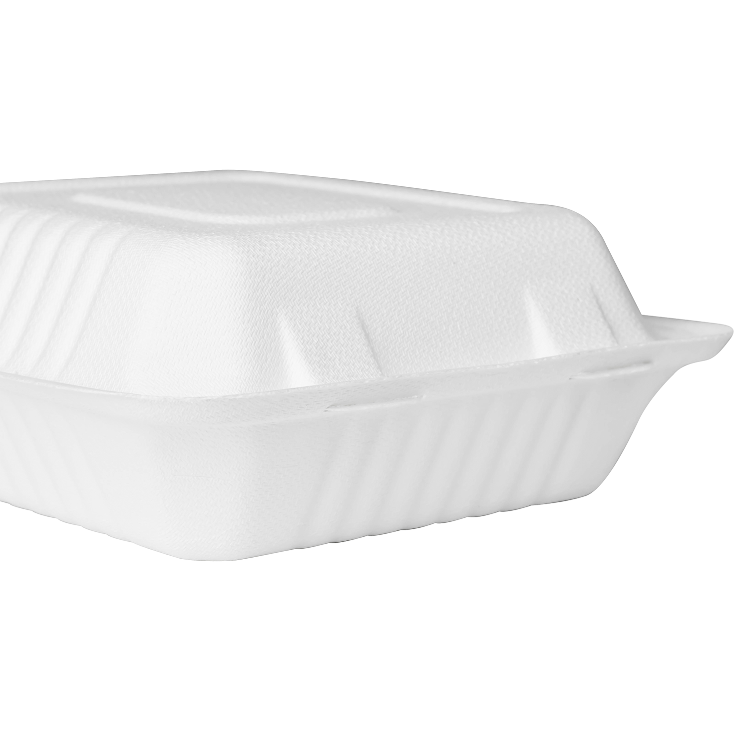 Wholesale 8''x8'' Compostable Bagasse Hinged Containers - 200 ct
