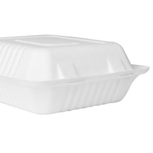 Wholesale 8''x8'' Compostable Bagasse Hinged Containers - 200 ct