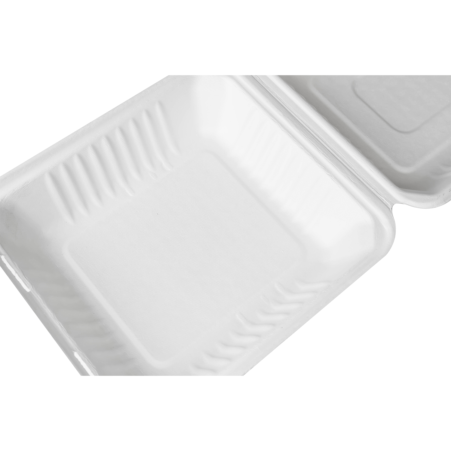 Wholesale 8''x8'' Compostable Bagasse Hinged Containers - 200 ct