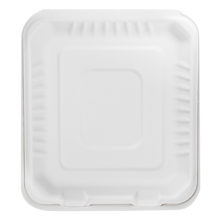 Load image into Gallery viewer, Wholesale 8&#39;&#39;x8&#39;&#39; Compostable Bagasse Hinged Containers 3 Compartments - 200 ct
