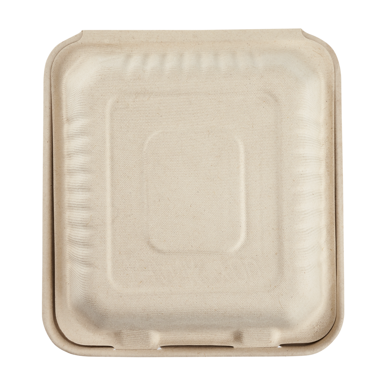 Wholesale 8'' x 8'' Compostable Bagasse Hinged Containers, 3 Compartments - 200 ct