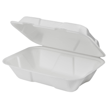 Load image into Gallery viewer, Wholesale 9&#39;&#39;x6&#39;&#39; Compostable Bagasse Hinged Containers - 200 ct
