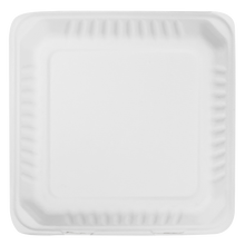 Load image into Gallery viewer, Wholesale 9&#39;&#39;x9&quot; Compostable Bagasse Hinged Containers - 200 ct
