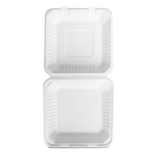 Load image into Gallery viewer, Wholesale 9&#39;&#39;x9&quot; Compostable Bagasse Hinged Containers - 200 ct
