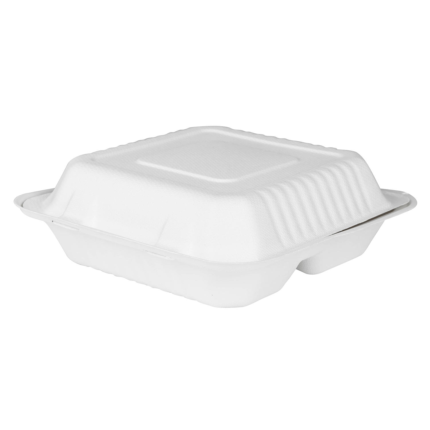 Wholesale 9"x9" Compostable Bagasse Hinged Container 3 Compartments - 200 ct