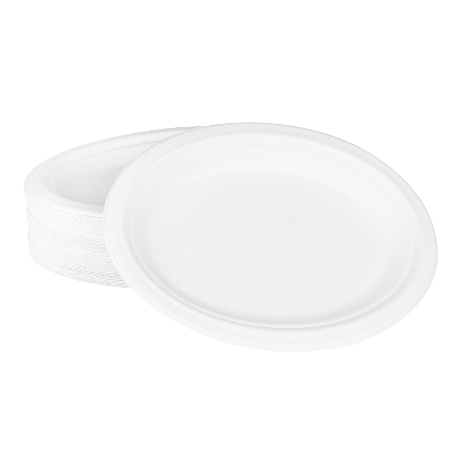 Wholesale 10''x8'' Compostable Bagasse Oval Plates - 500 ct