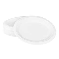 Wholesale 10''x8'' Compostable Bagasse Oval Plates - 500 ct