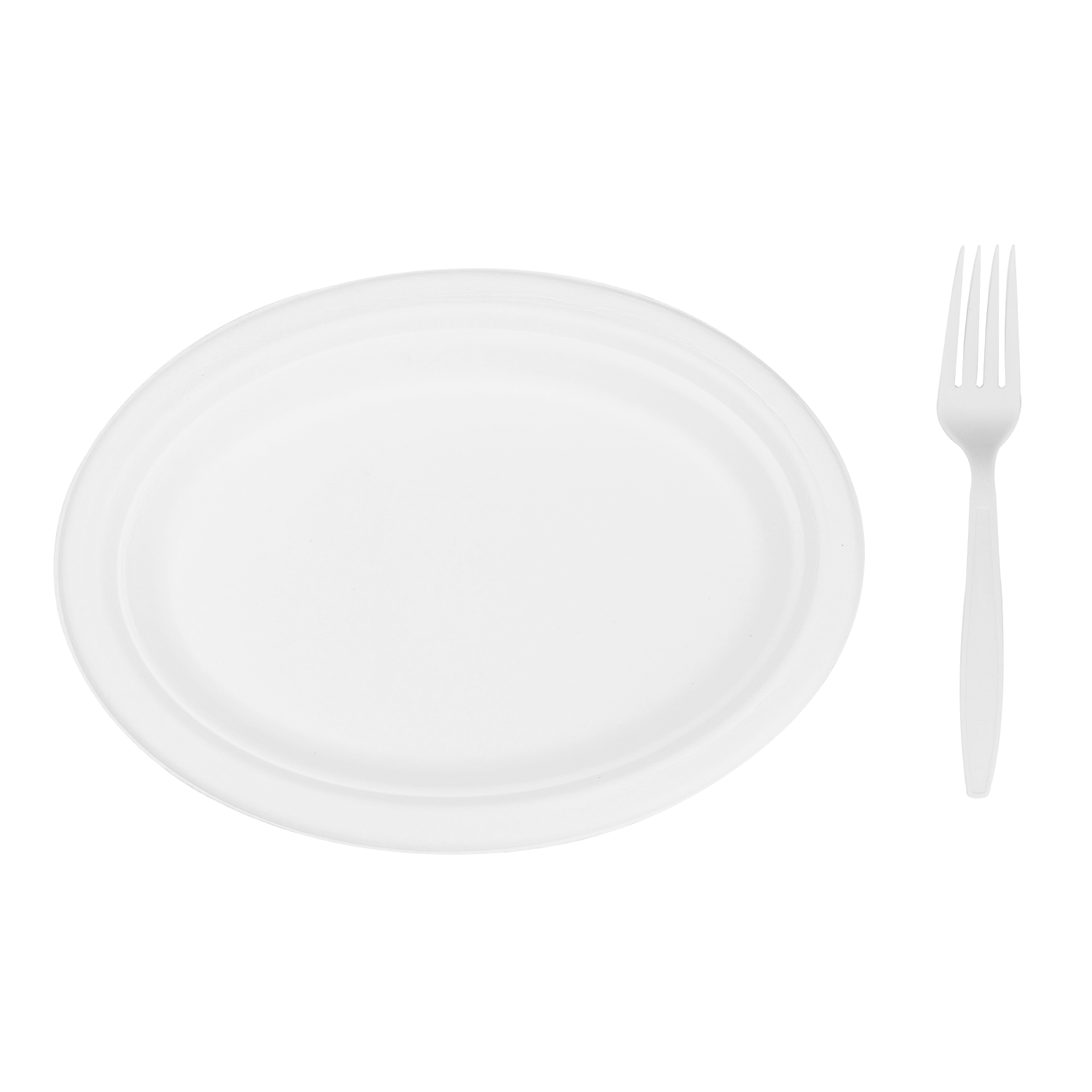Wholesale 10''x8'' Compostable Bagasse Oval Plates - 500 ct