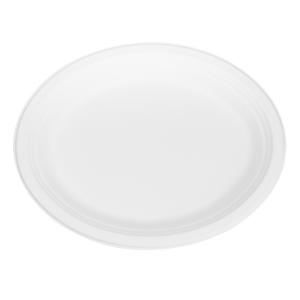 Wholesale 12.5''x10'' Compostable Bagasse Oval Plates - 500 ct