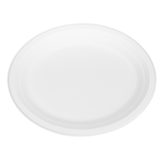 Wholesale 12.5''x10'' Compostable Bagasse Oval Plates - 500 ct