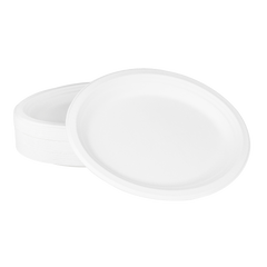 Wholesale 12.5''x10'' Compostable Bagasse Oval Plates - 500 ct