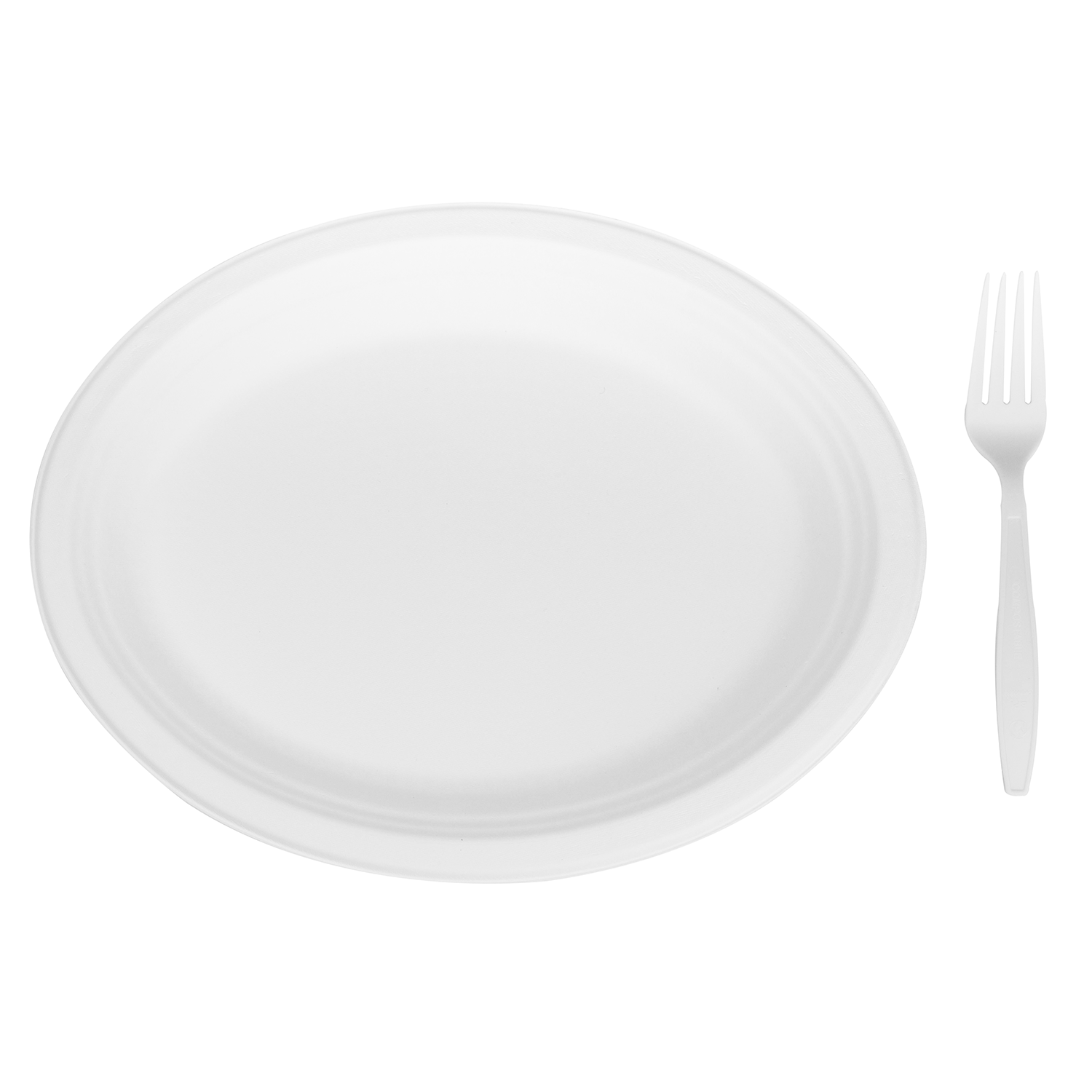 Wholesale 12.5''x10'' Compostable Bagasse Oval Plates - 500 ct