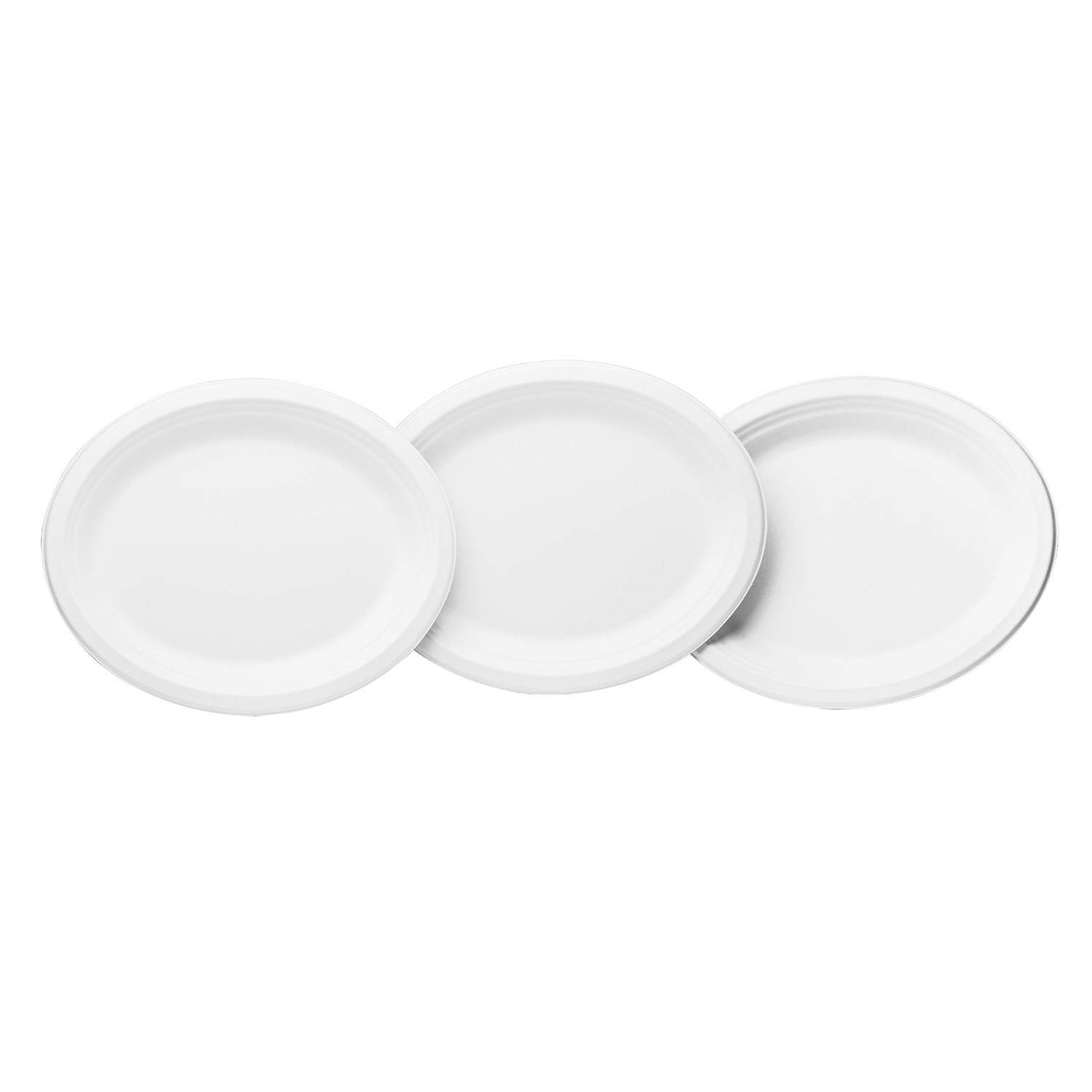 Wholesale 12.5''x10'' Compostable Bagasse Oval Plates - 500 ct