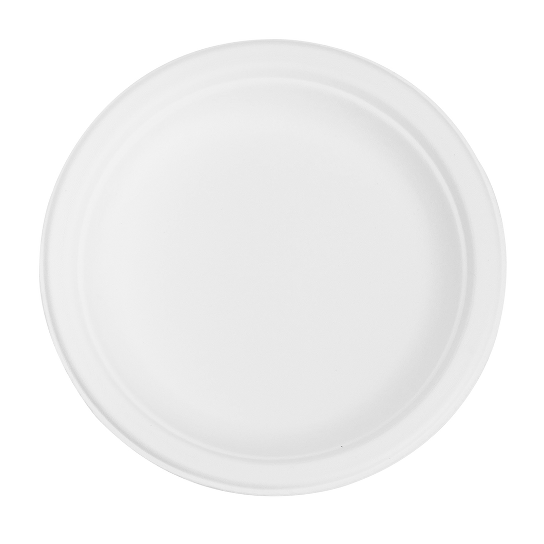 Wholesale 6'' Compostable Bagasse Round Plates - 1,000 ct