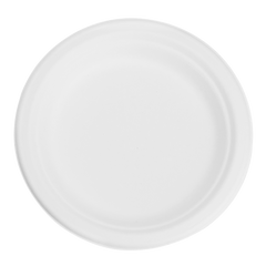 Wholesale 7'' Compostable Bagasse Round Plates - 1,000 ct