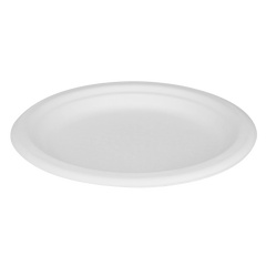Wholesale 7'' Compostable Bagasse Round Plates - 1,000 ct