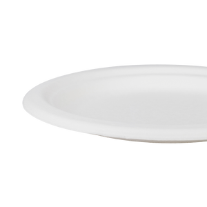 Wholesale 7'' Compostable Bagasse Round Plates - 1,000 ct