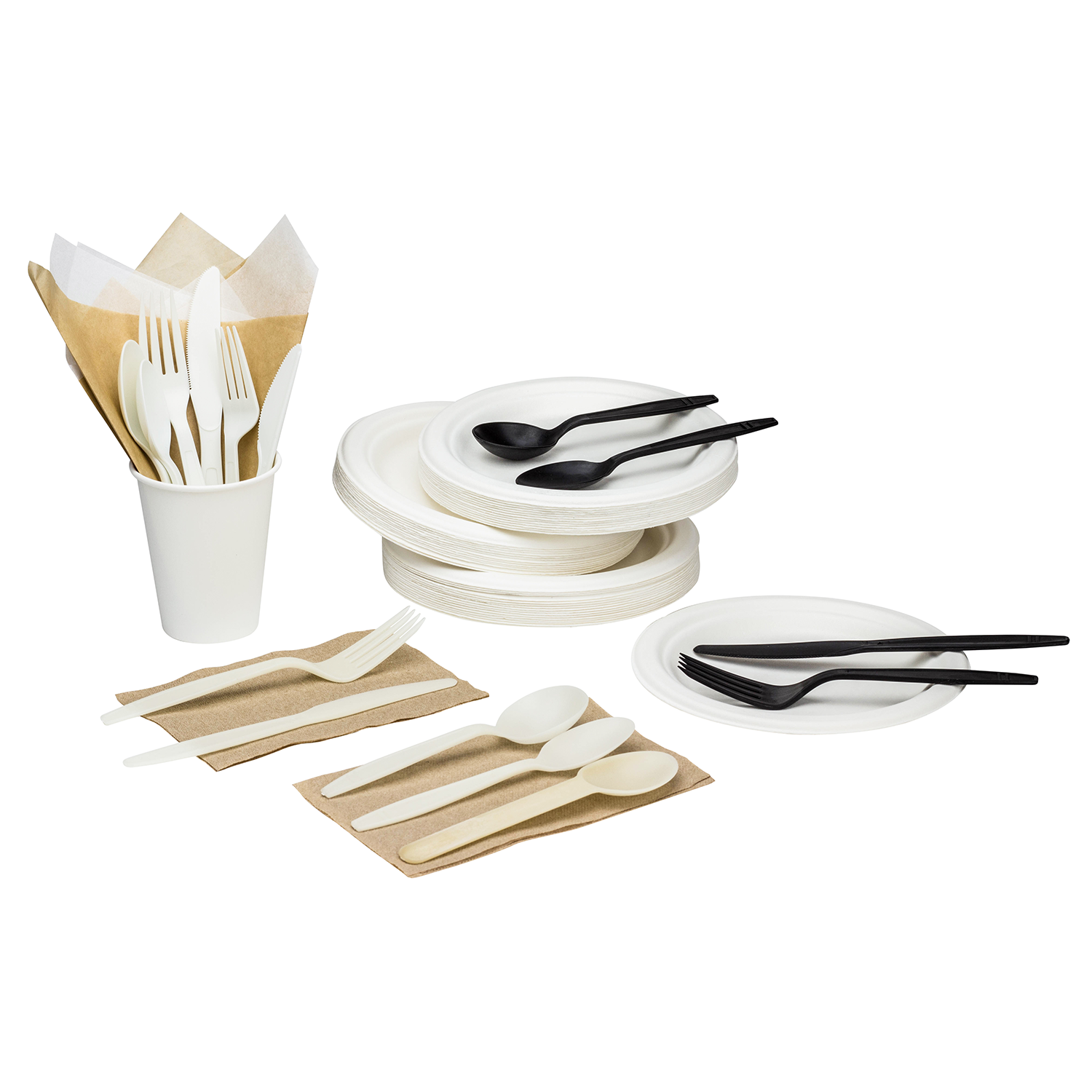 Wholesale 7'' Compostable Bagasse Round Plates - 1,000 ct