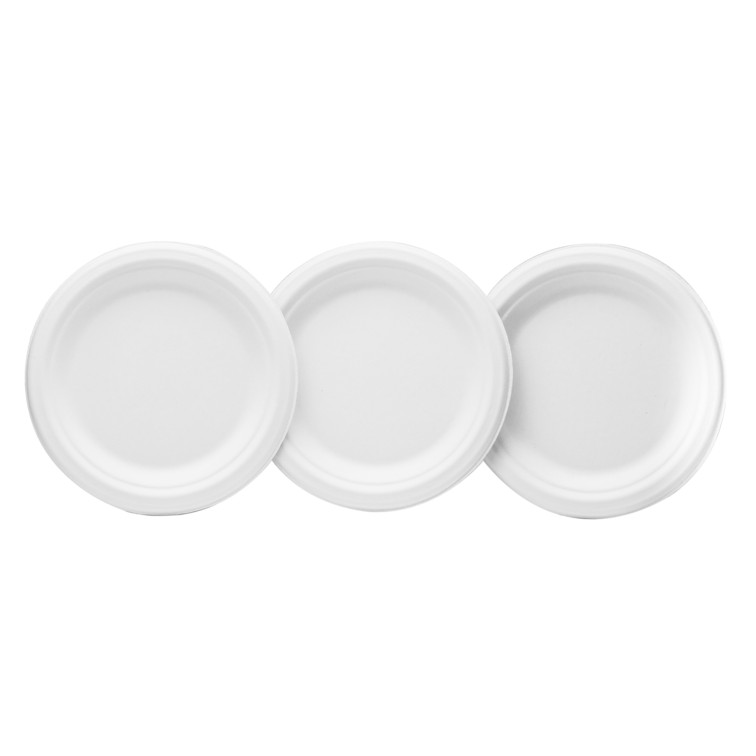 Wholesale 7'' Compostable Bagasse Round Plates - 1,000 ct