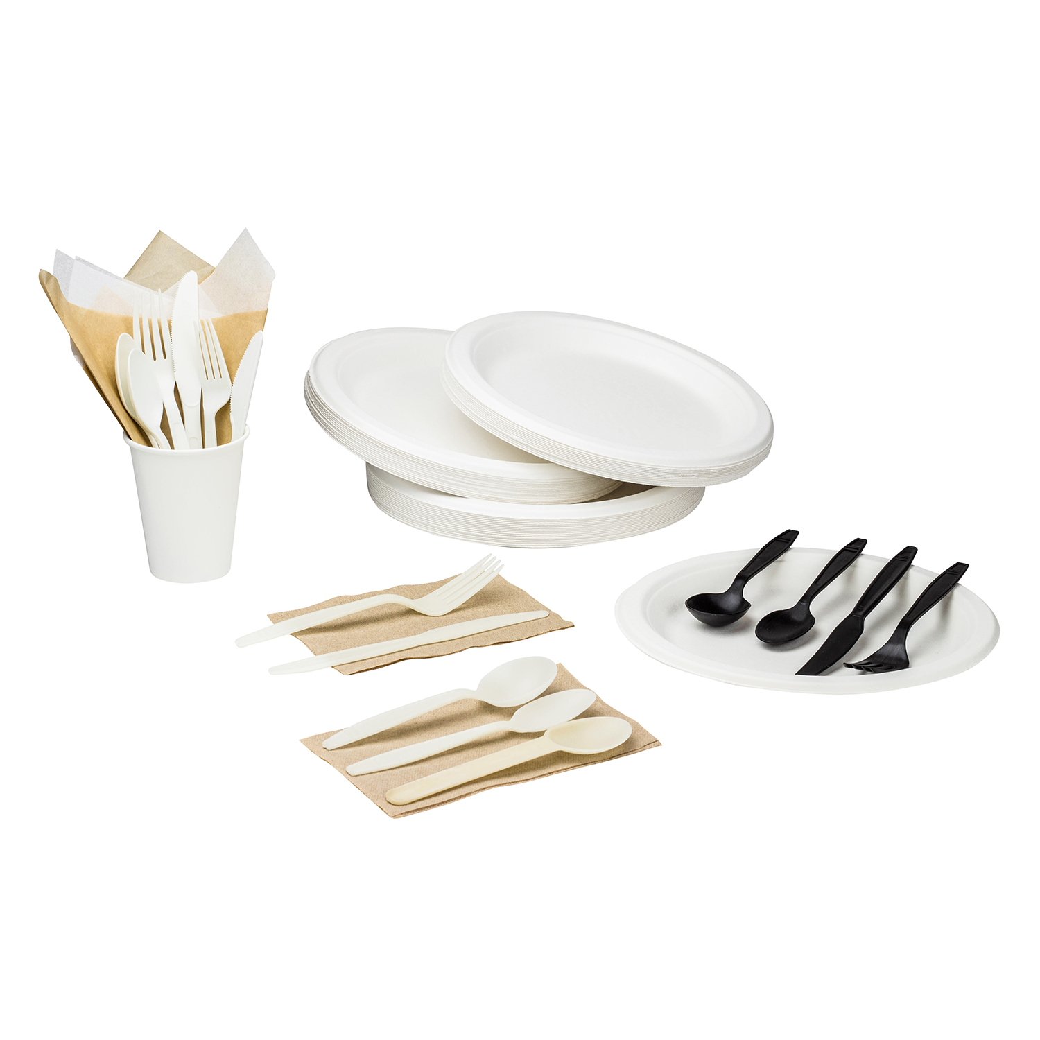 Wholesale 9'' Compostable Bagasse Round Plates - 500 ct