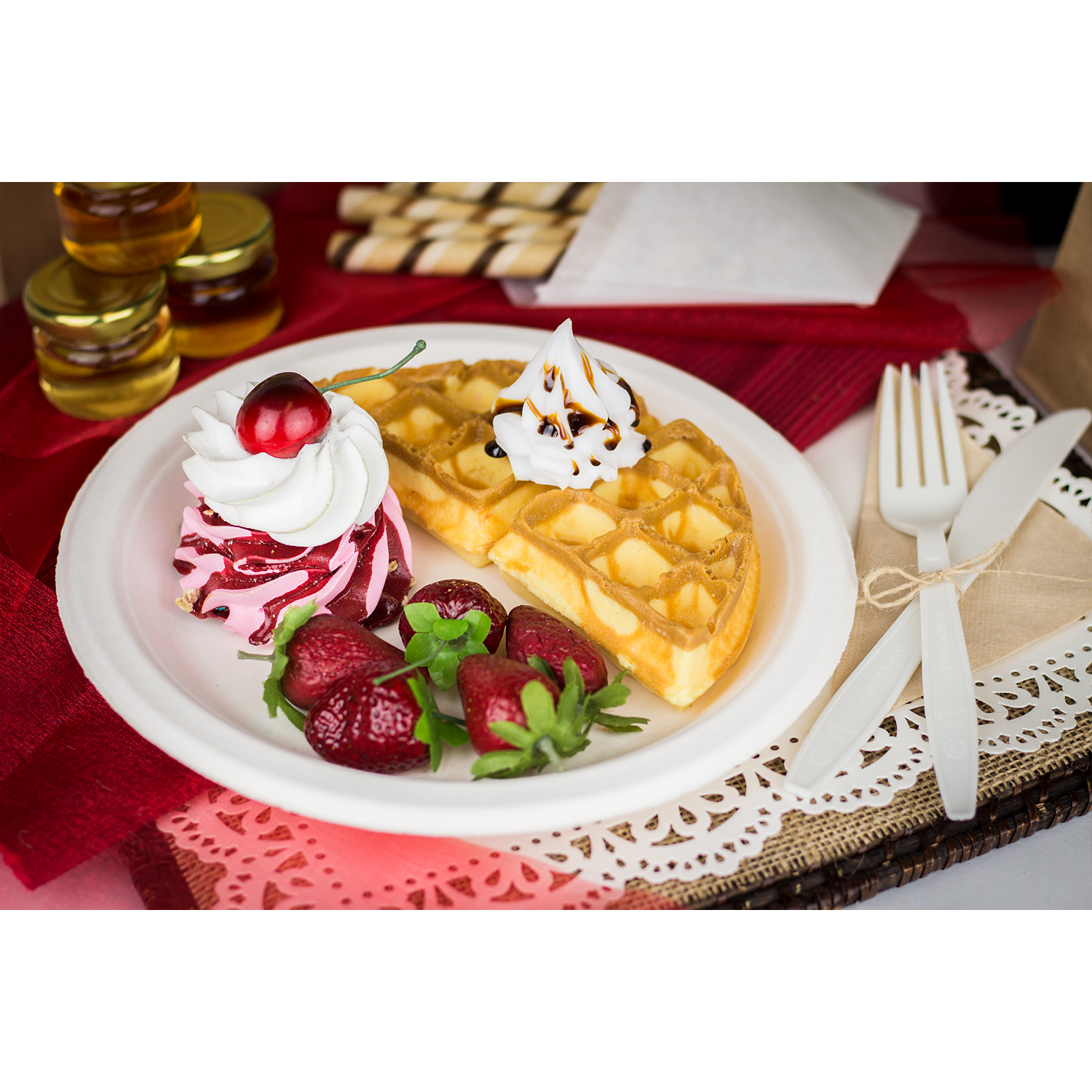 Wholesale 9'' Compostable Bagasse Round Plates - 500 ct