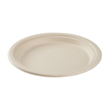 Load image into Gallery viewer, Wholesale 9&#39;&#39; Compostable Bagasse Round Plates Natural - 500 ct
