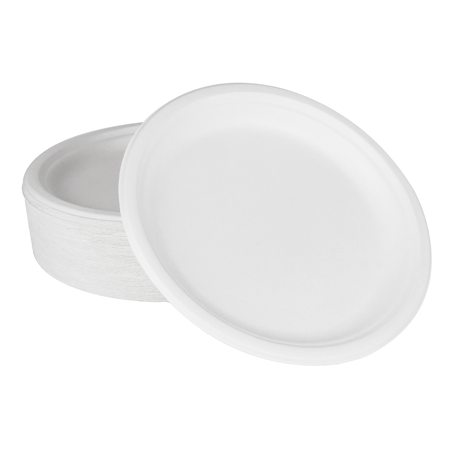 Wholesale 10'' Compostable Bagasse Round Plates - 500 ct