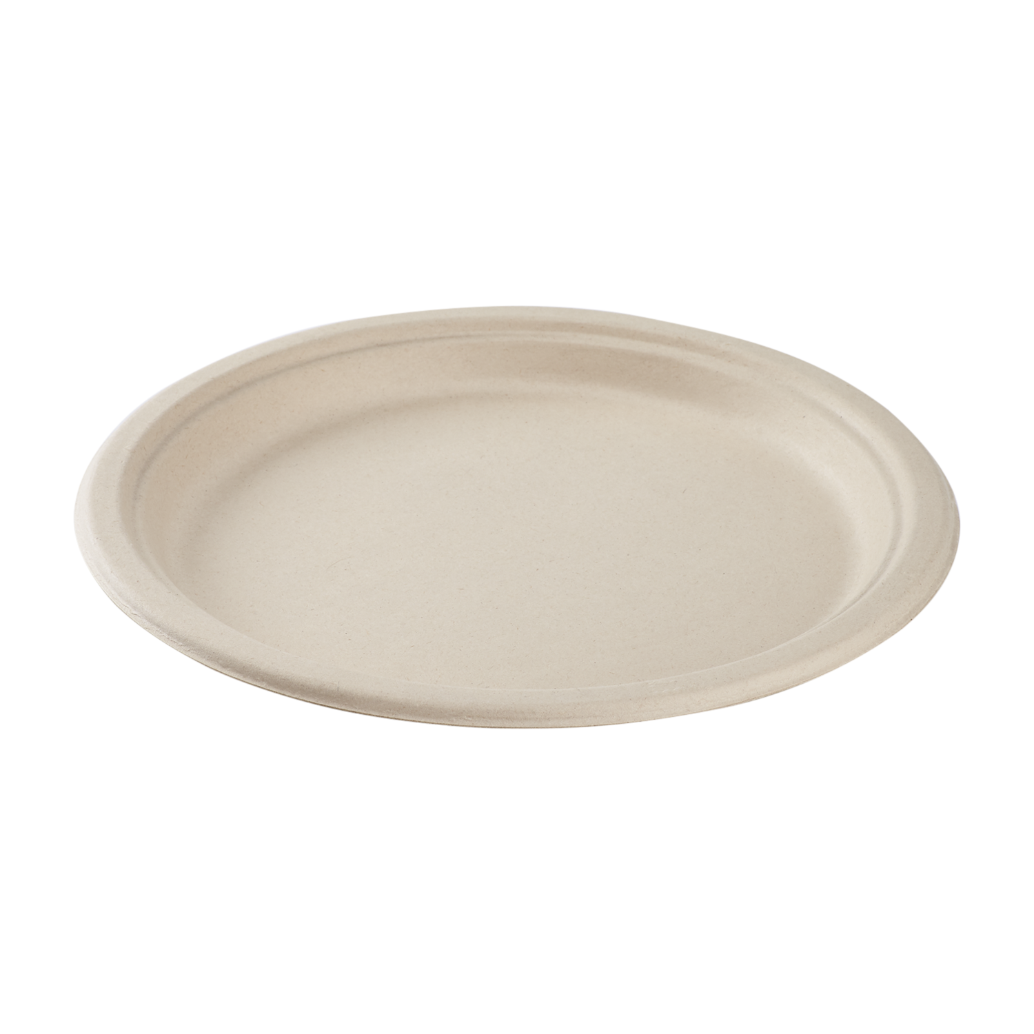 Wholesale 10'' Compostable Bagasse Round Plates, Natural - 500 ct