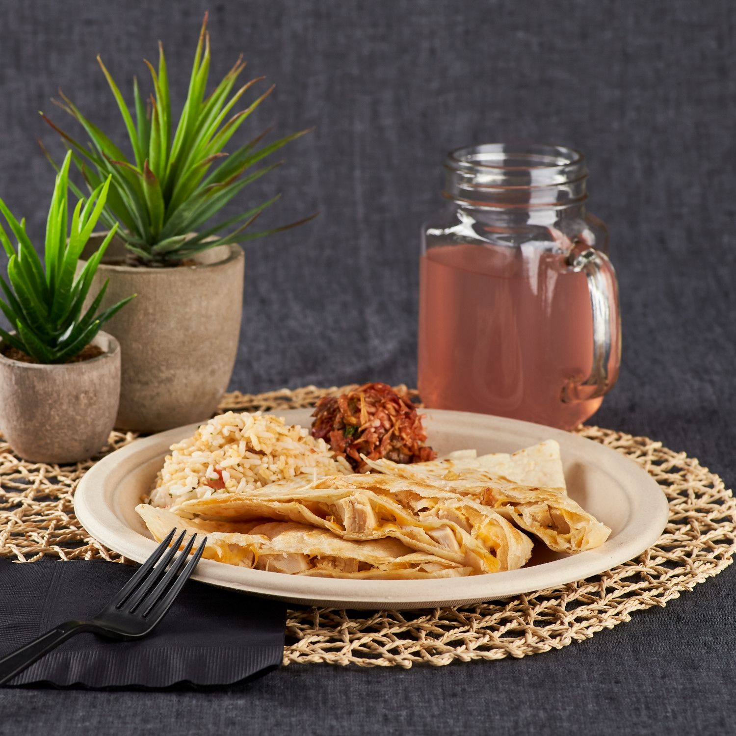 Wholesale 10'' Compostable Bagasse Round Plates, Natural - 500 ct