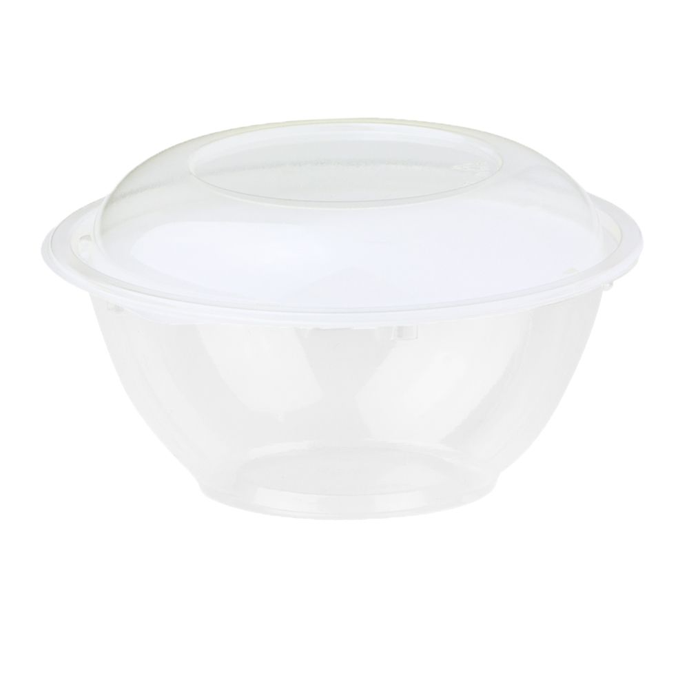 Wholesale 32oz PLA Salad Bowls with Lids, Clear - 300 ct