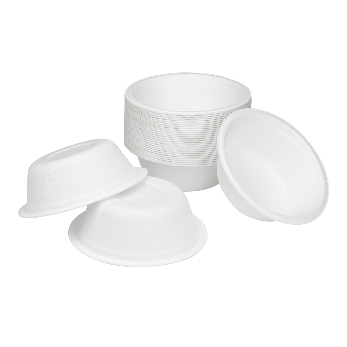 Wholesale 12oz Compostable Bagasse Rice Bowls - 1,000 ct