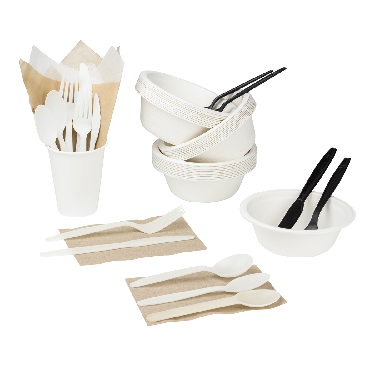 Wholesale 12oz Compostable Bagasse Rice Bowls - 1,000 ct
