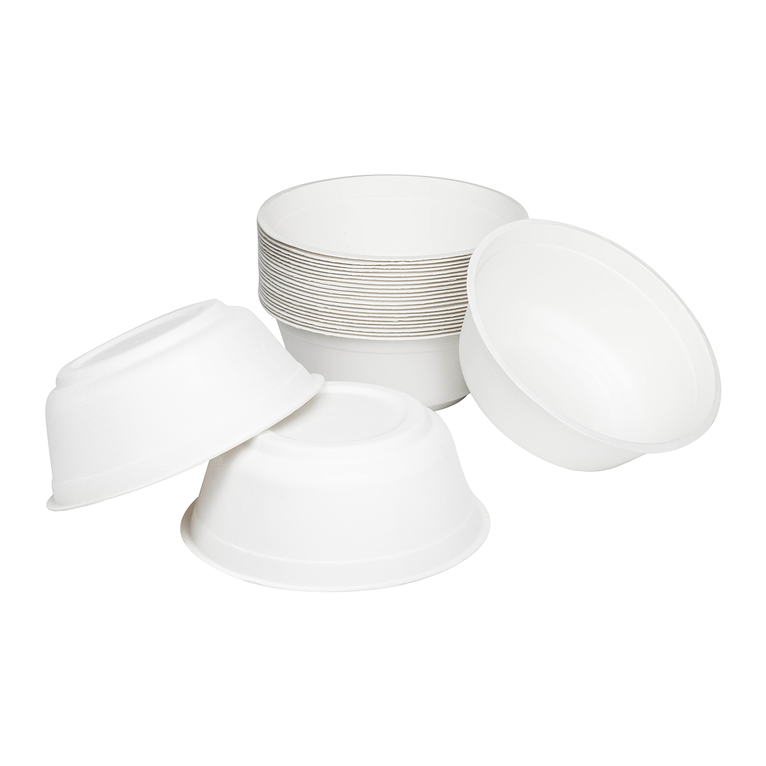 Wholesale 32oz Compostable Bagasse Rice Bowls - 500 ct