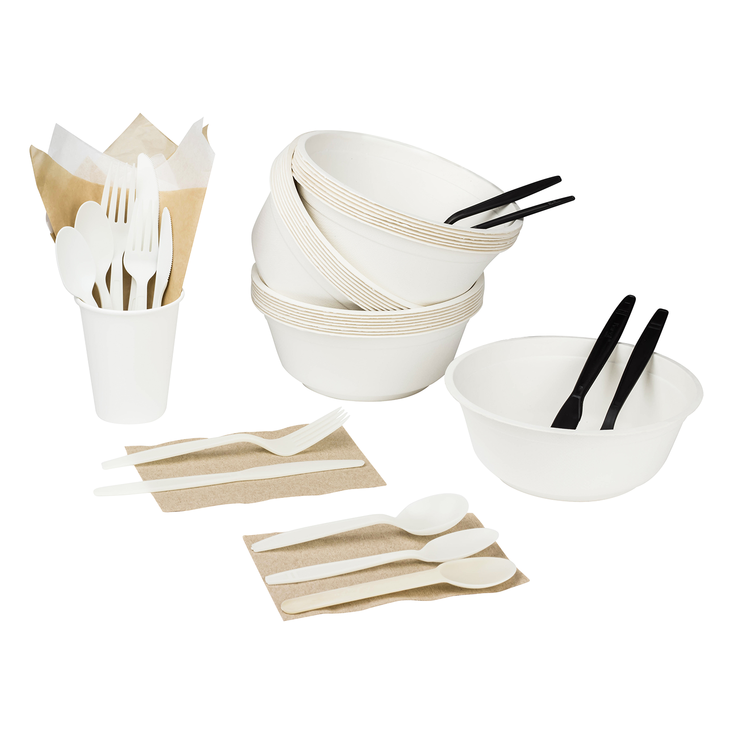 Wholesale 32oz Compostable Bagasse Rice Bowls - 500 ct