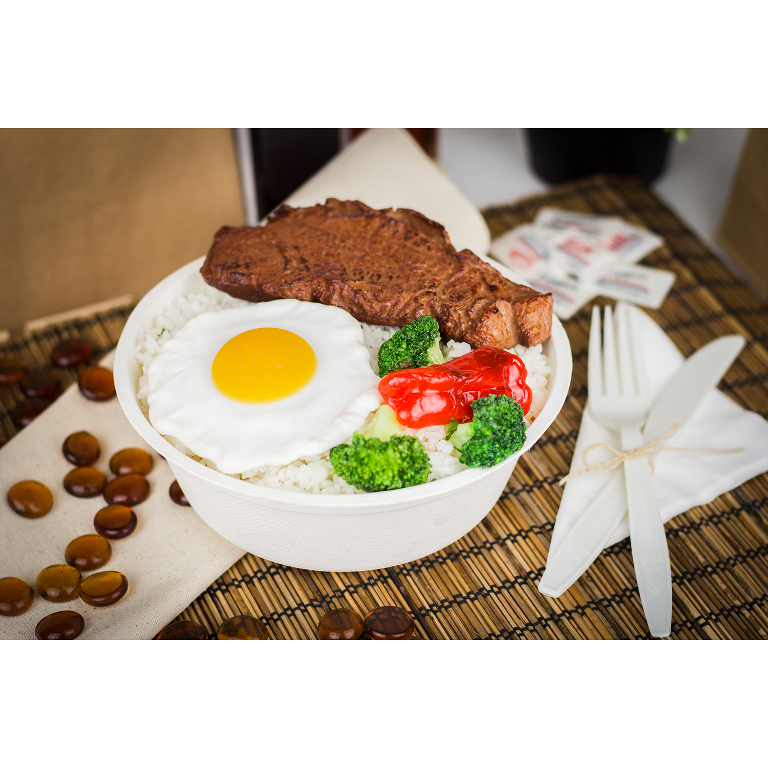 Wholesale 32oz Compostable Bagasse Rice Bowls - 500 ct