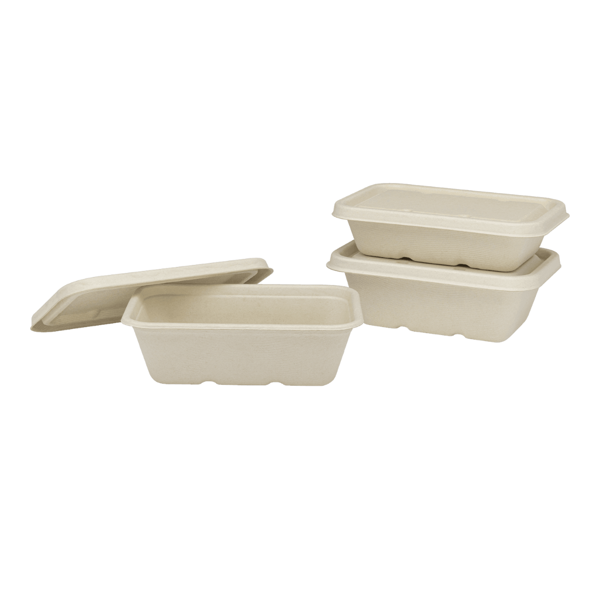 Wholesale 20oz Natural Bagasse Take Out Container, Rectangular - 500 ct