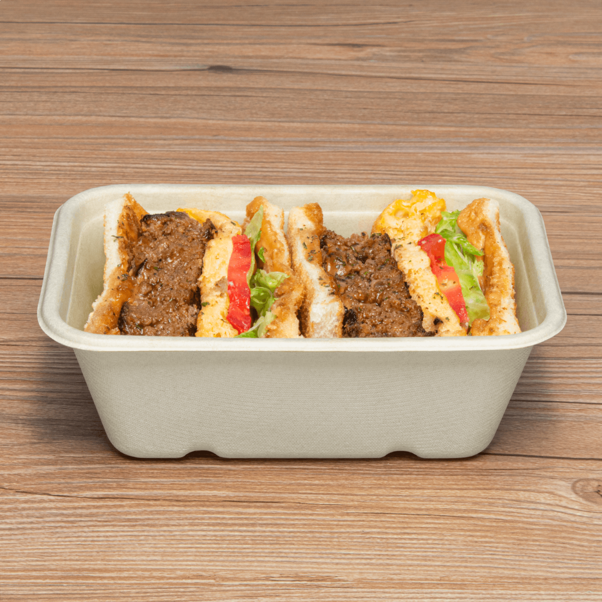 Wholesale 24oz Natural Bagasse Take Out Container, Rectangular - 500 ct