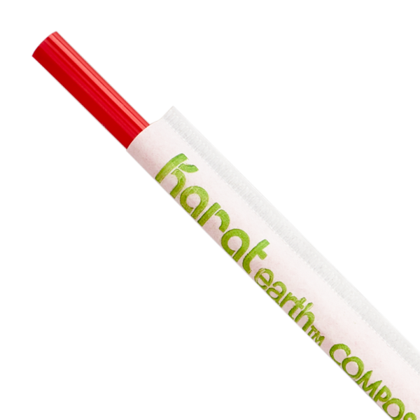 Wholesale Eco-Friendly Jumbo 9.5" Red Straw - 4,800 ct