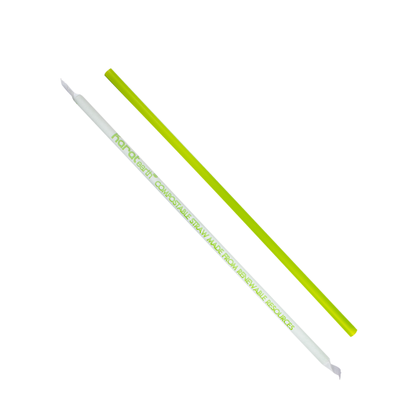 Wholesale 9.5" Eco-Friendly Jumbo Straw, Wrapped - Green - 4,800 ct