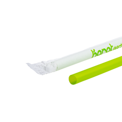 Wholesale 9.5" Eco-Friendly Jumbo Straw, Wrapped - Green - 4,800 ct