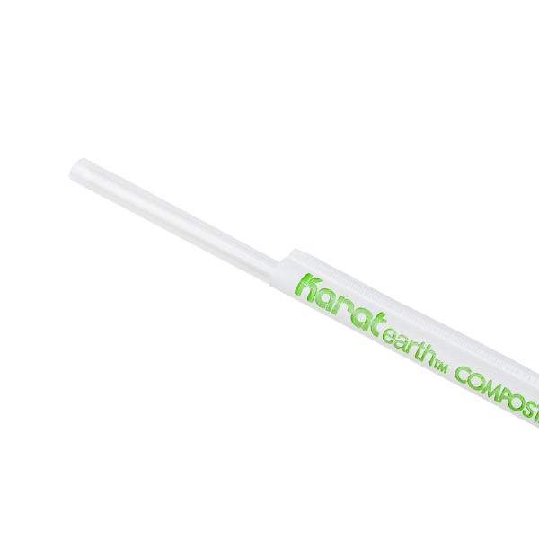 Wholesale 8.75" Eco-Friendly Giant PLA Straws (7mm) Paper Wrapped - Clear - 2,500 ct