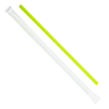 Load image into Gallery viewer, Wholesale 8.75&quot; Eco-Friendly Giant Straws (7mm) Paper Wrapped - Green - 2,500 ct
