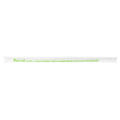 Wholesale 8.75" Eco-Friendly Giant PLA Straws (7mm) Paper Wrapped - Clear - 2,500 ct