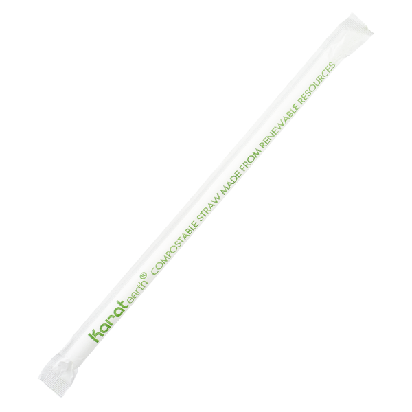 Wholesale 7.75" Eco-Friendly Giant Straws Paper Wrapped (7mm) - Clear - 2000 ct