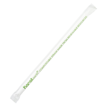 Load image into Gallery viewer, Wholesale 7.75&quot; Eco-Friendly Giant Straws Paper Wrapped (7mm) - Clear - 2000 ct
