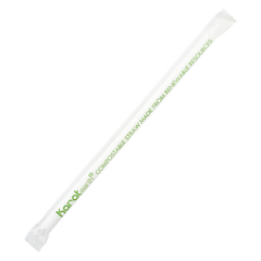 Wholesale 7.75" Eco-Friendly Giant Straws Paper Wrapped (7mm) - Clear - 2000 ct