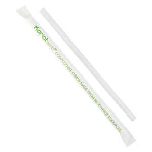 Wholesale 7.75" Eco-Friendly Giant Straws Paper Wrapped (7mm) - Clear - 2000 ct