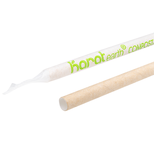 Wholesale 7.75" Eco-Friendly Paper Jumbo Straw, Paper Wrapped - Kraft 2,000 ct