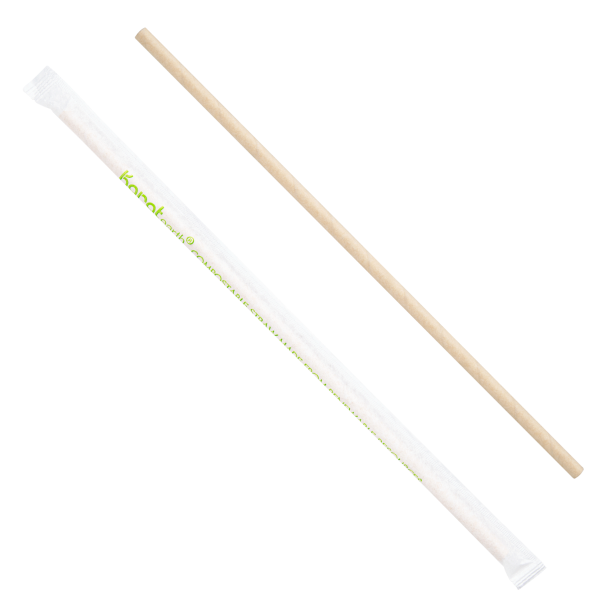Wholesale 10.25" Eco-Friendly Paper Jumbo Straw, Paper Wrapped - Kraft 1,200 ct