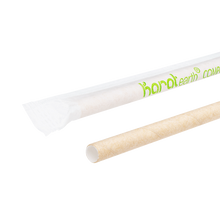 Load image into Gallery viewer, Wholesale 10.25&quot; Eco-Friendly Paper Jumbo Straw, Paper Wrapped - Kraft 1,200 ct
